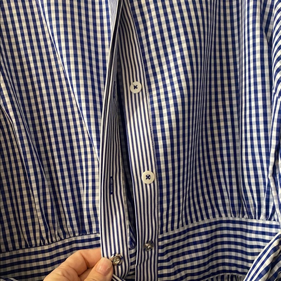 NWOT. Gretchen Scott Checkered Cotton Shirt Dress. Sz. XL - Picture 7 of 11